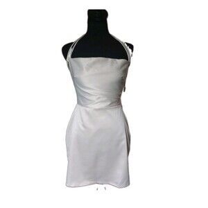 Lucy In The Sky Women's M Ivory Satin Strappy Backless Mini Dress